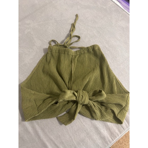 CIDER Womens Sz M Twisted Halter Top Cropped Boho Ethical Simple Y2K Streetwear - Picture 4 of 12